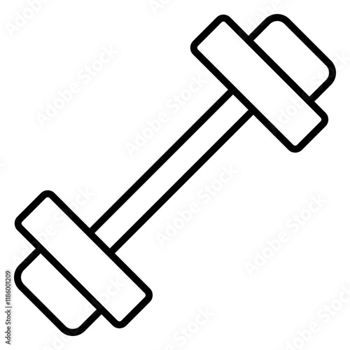 A sleek dumbbell lineal icon representing fitness, strength, and exercise. Perfect for gym, workout, and health-related projects, showcasing active and healthy lifestyle themes.