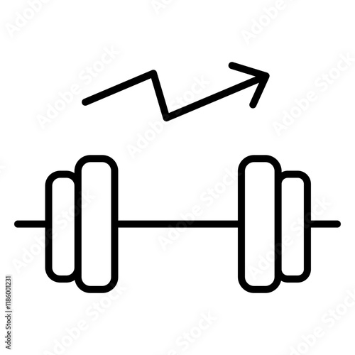 A sleek dumbbell lineal icon representing fitness, strength, and exercise. Perfect for gym, workout, and health-related projects, showcasing active and healthy lifestyle themes.