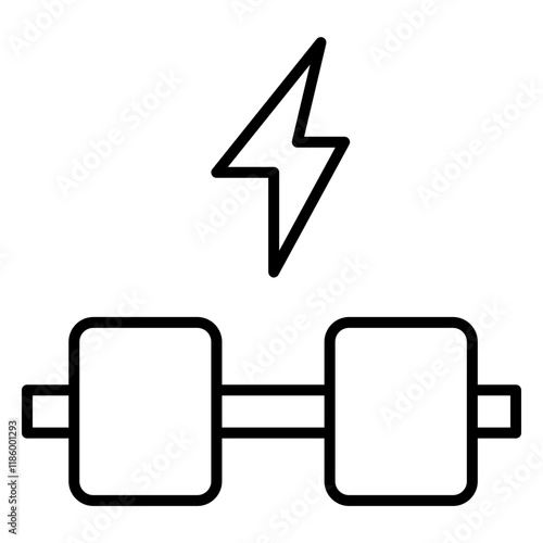 A sleek dumbbell lineal icon representing fitness, strength, and exercise. Perfect for gym, workout, and health-related projects, showcasing active and healthy lifestyle themes.