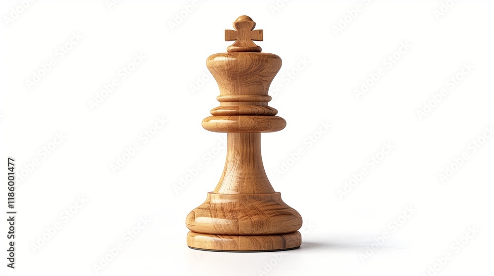 An isolated wooden chess piece, showcasing fine craftsmanship, placed on a clean white background. An isolated wooden chess piece, showcasing fine craftsmanship, placed on a clean white background.