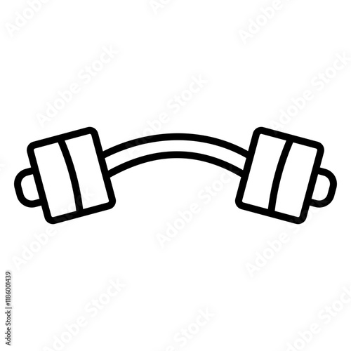 A sleek dumbbell lineal icon representing fitness, strength, and exercise. Perfect for gym, workout, and health-related projects, showcasing active and healthy lifestyle themes.