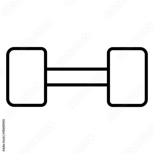 A sleek dumbbell lineal icon representing fitness, strength, and exercise. Perfect for gym, workout, and health-related projects, showcasing active and healthy lifestyle themes.