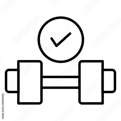 A sleek dumbbell lineal icon representing fitness, strength, and exercise. Perfect for gym, workout, and health-related projects, showcasing active and healthy lifestyle themes.