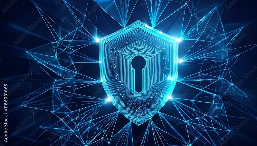 Fototapeta premium Cybersecurity and information or network protection. Future cyber technology web services 