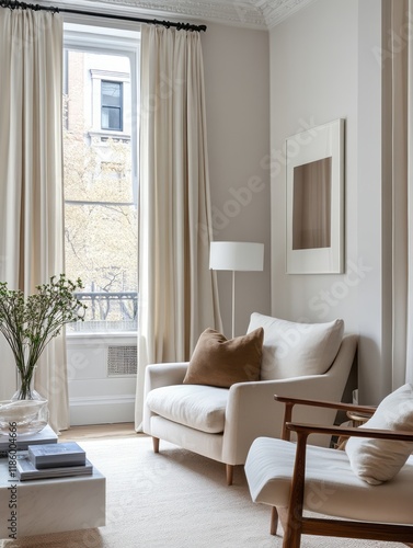 Modern Living Room with Neutral Tones and Natural Light