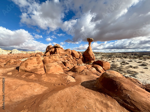 Sandstone Toadstool Hoodoos between Page Arizona and Kanab Utah USA