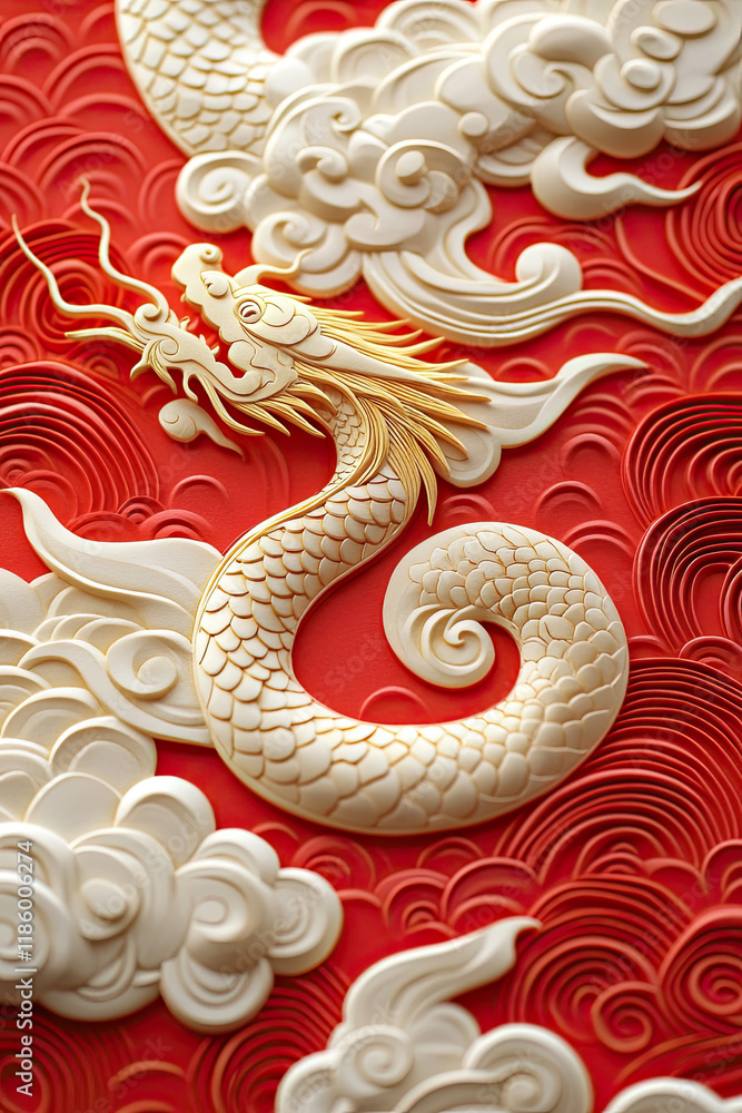 Dragon or Snake illustration design, minimalist, graphic design, clear scales, writhing body, gold foil paper brush marks Dragon or Snake illustration design, minimalist, graphic design, clear scales, writhing body, gold foil paper brush marks
