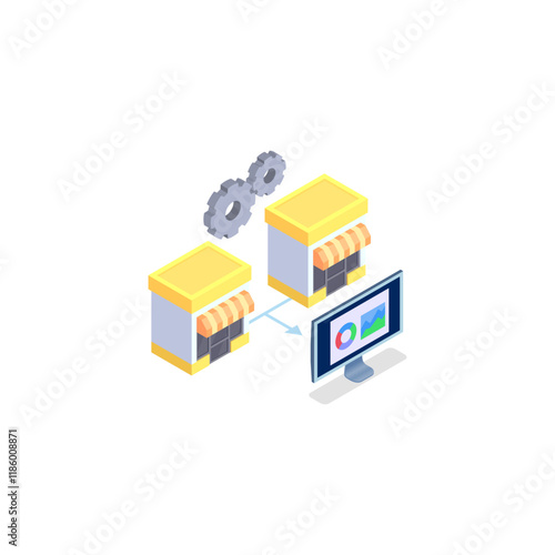 3d IsometricI icons Set with Customer Relationship Client Managementnt