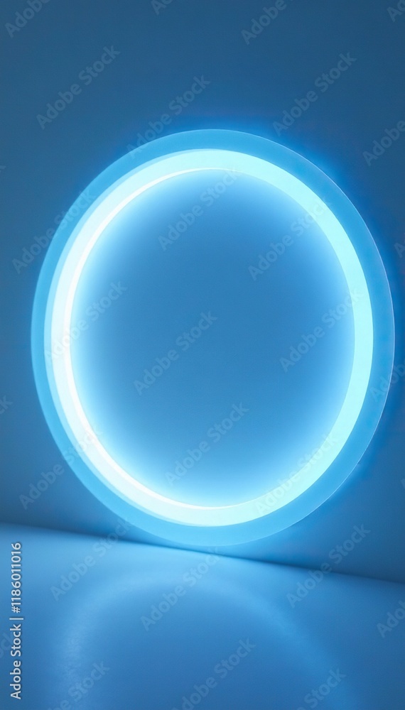 Semicircle of soft blue glow on white background, glow, light Semicircle of soft blue glow on white background, glow, light