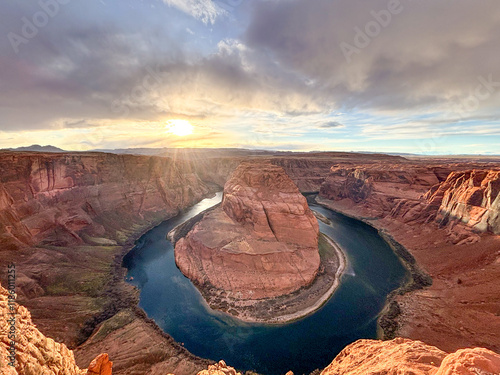 Scenic and sunset dream horseshoe bend with colorado river near Page, Arizona USA