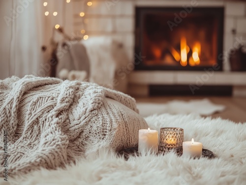 Cozy Winter Scene with Cand...