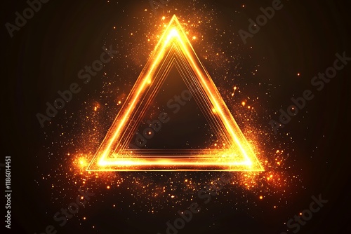 Glowing triangle on dark background