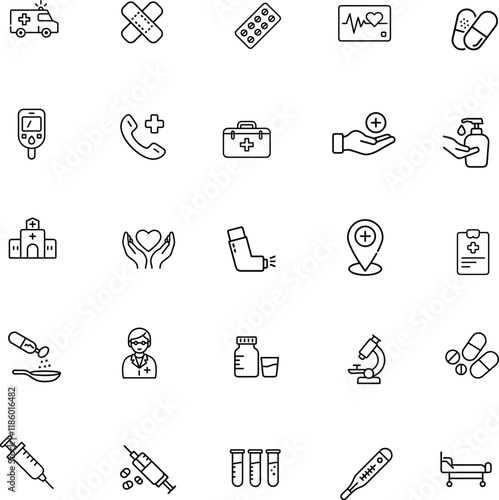 Set of Medical Line Icons