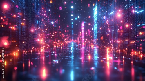 Futuristic technology shines through an abstract grid animation in geometry nodes