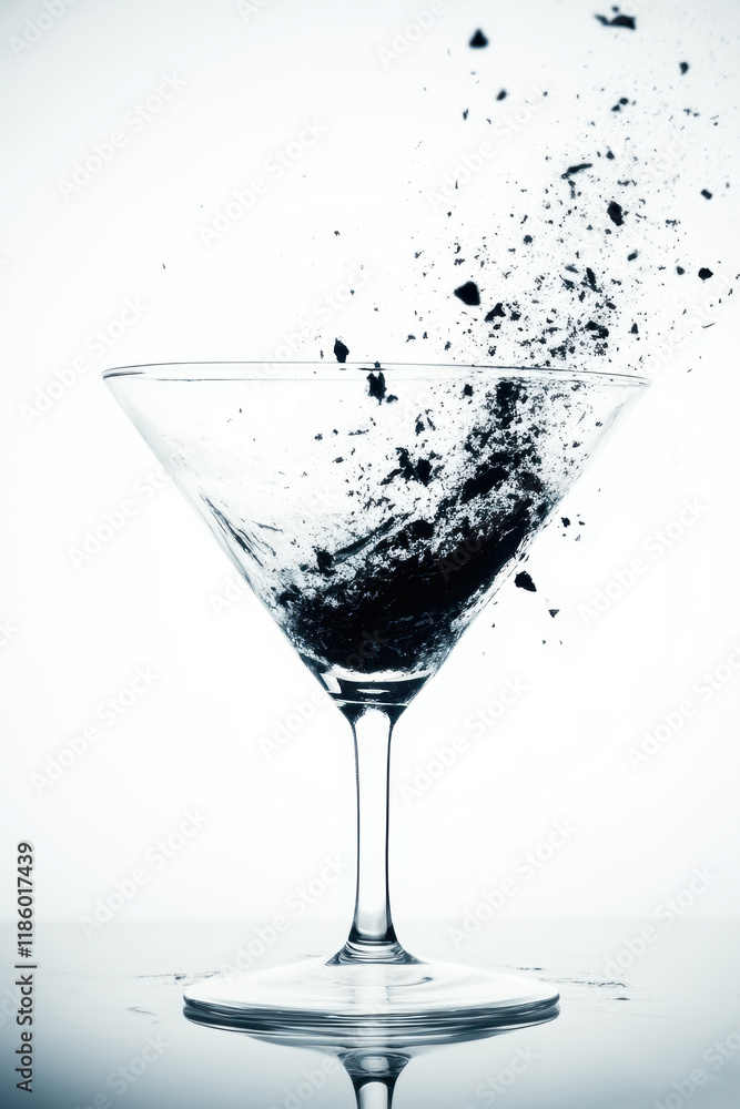 Abstract artistic splash in martini glass Abstract artistic splash in martini glass