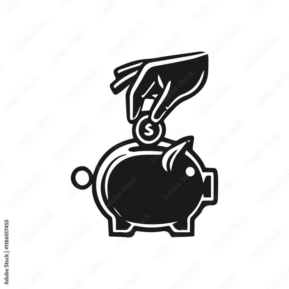 Fototapeta premium Piggy bank with money Saving. 