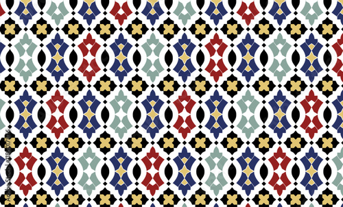 Moroccan Mosque Seamless Zellij Tile Pattern