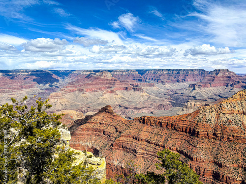 Landscape of the grand canyon from mather point view point in the grand canyon national park in Arizona, south rim