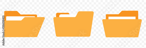 Folders icon collection. Documents in folders. File folder vector icon set. eps 10.