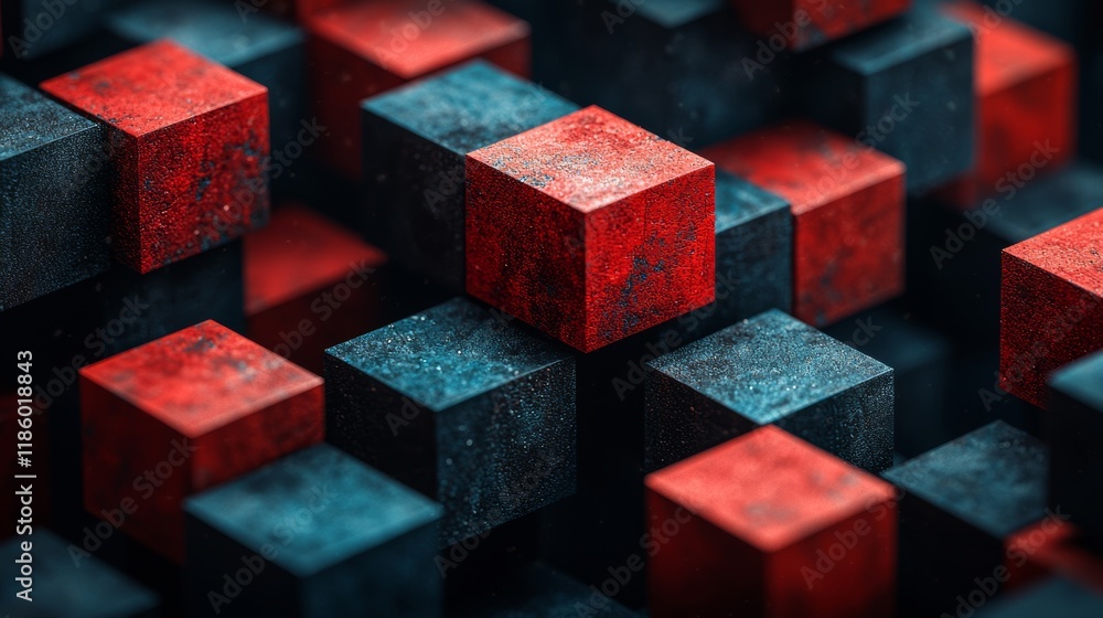 a seamless looped video of modern animation and motion design with a red geometric background and cubes a seamless looped video of modern animation and motion design with a red geometric background and cubes