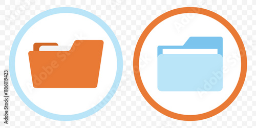 File folder icon set. Design for app, logo etc. Vector eps 10.