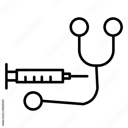 A clean medical equipment lineal icon set, ideal for healthcare, hospitals, and diagnostics. Perfect for representing tools like stethoscopes, syringes, monitors, and more in modern designs.