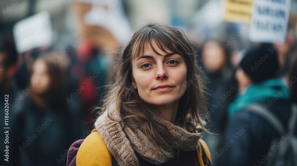 A Close up of a Woman Standing in a Crowd of People - Generative AI A Close up of a Woman Standing in a Crowd of People - Generative AI