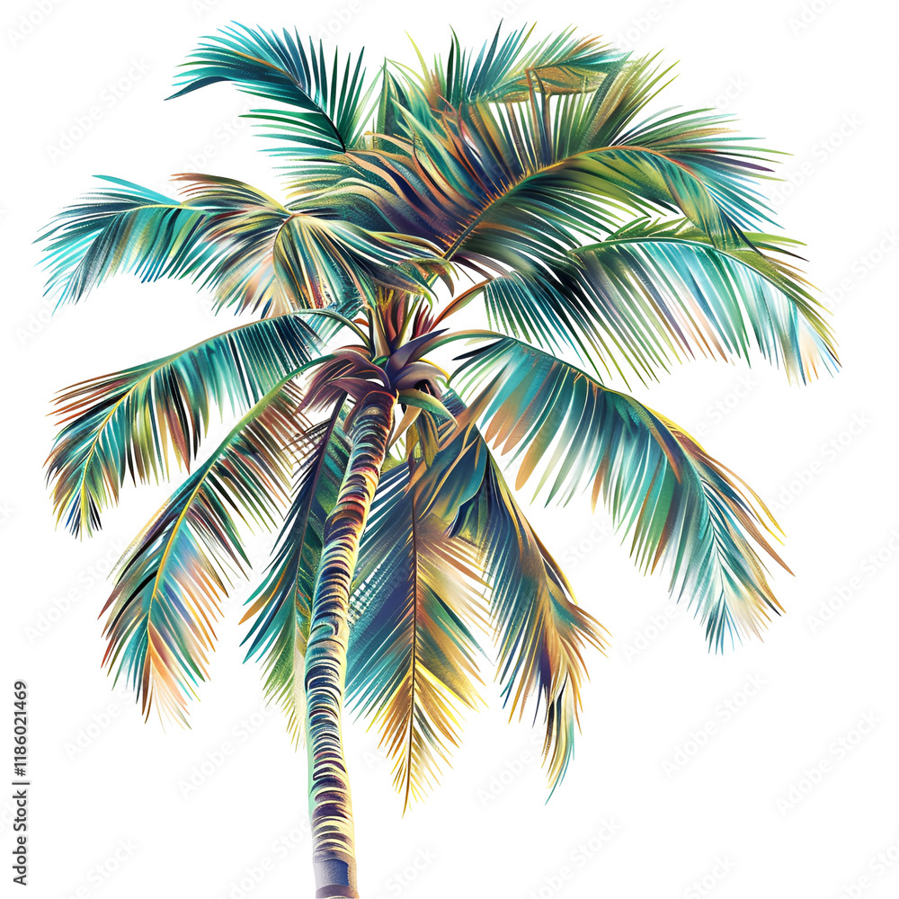 Fototapeta premium Summer Palm Tree Clipart Vector Illustration