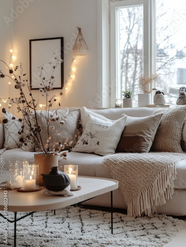 Cozy Living Room with Neutr...