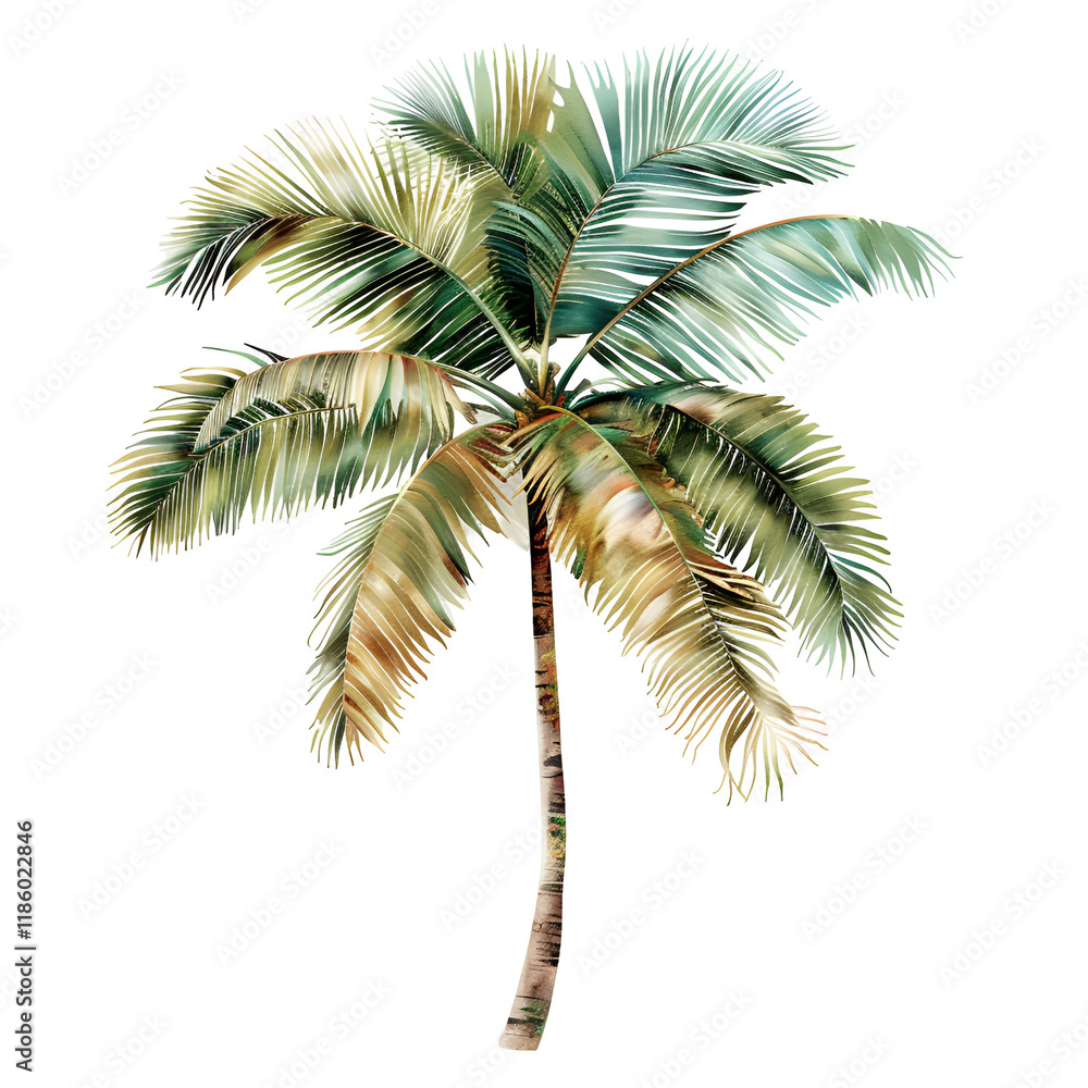 Fototapeta premium Summer Palm Tree Clipart Vector Illustration