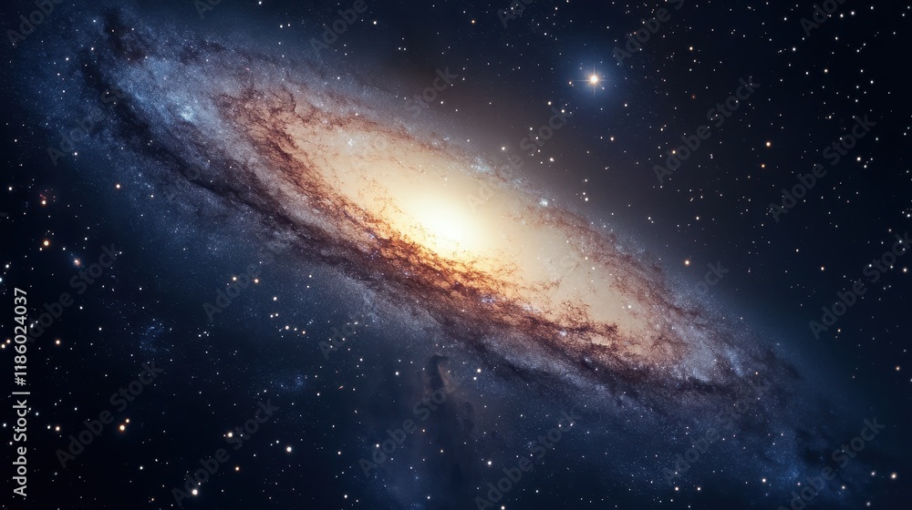 Fototapeta premium A Spiral Galaxy in a Starry Night Sky