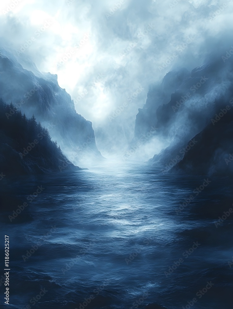Obraz premium A background of a cool gradient transitioning from navy blue to frosty gray.