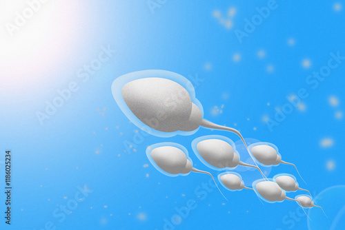 3d rendering human sperm cells background photo