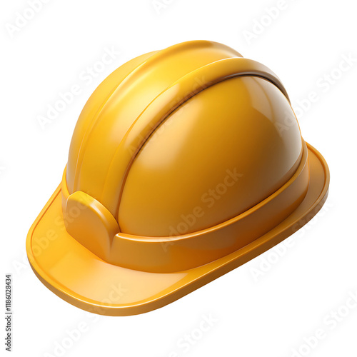 Fototapeta Naklejka Na Ścianę i Meble -  Yellow helmet construction equipment safety maintenance protection 3d icon mockup illustration