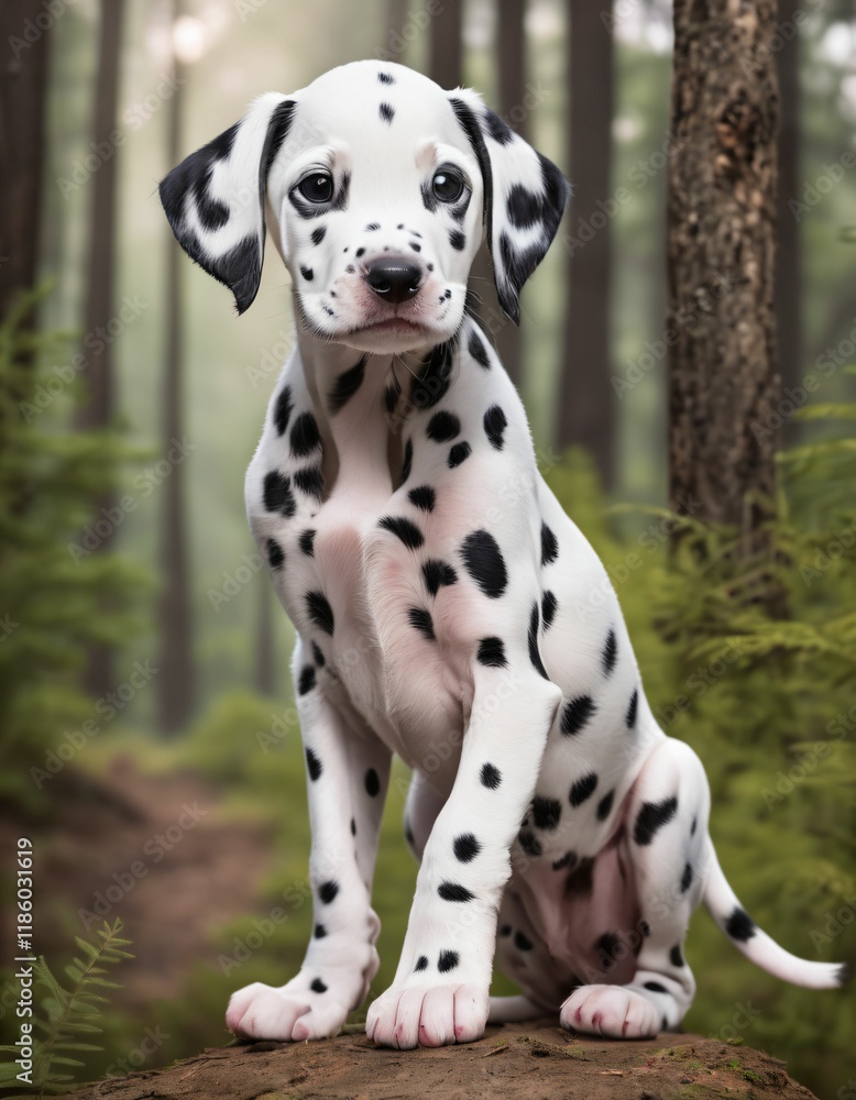 dalmatian puppy in the forest dalmatian puppy in the forest