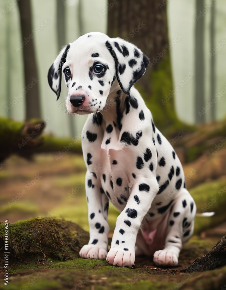 dalmatian puppy in the forest dalmatian puppy in the forest
