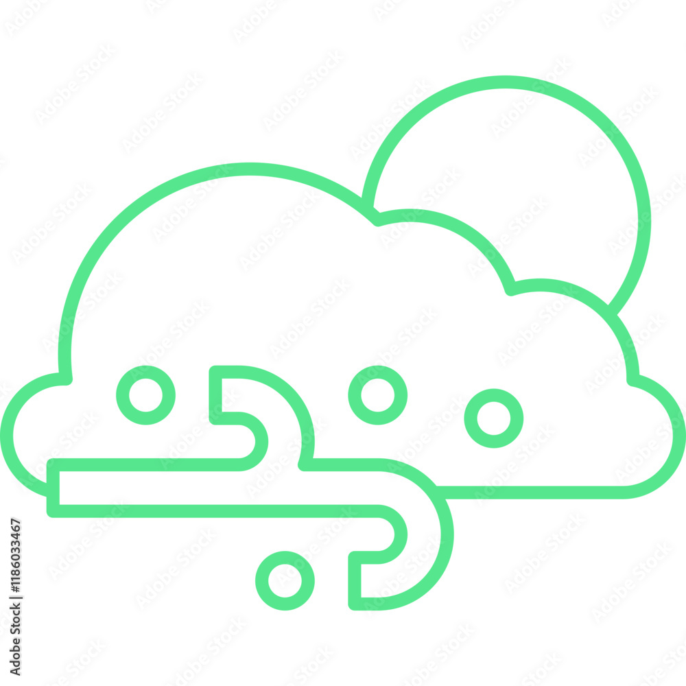 Cloudy Gusts icon single vector illustration