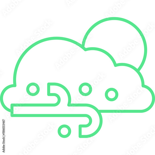 Cloudy Gusts icon single vector illustration