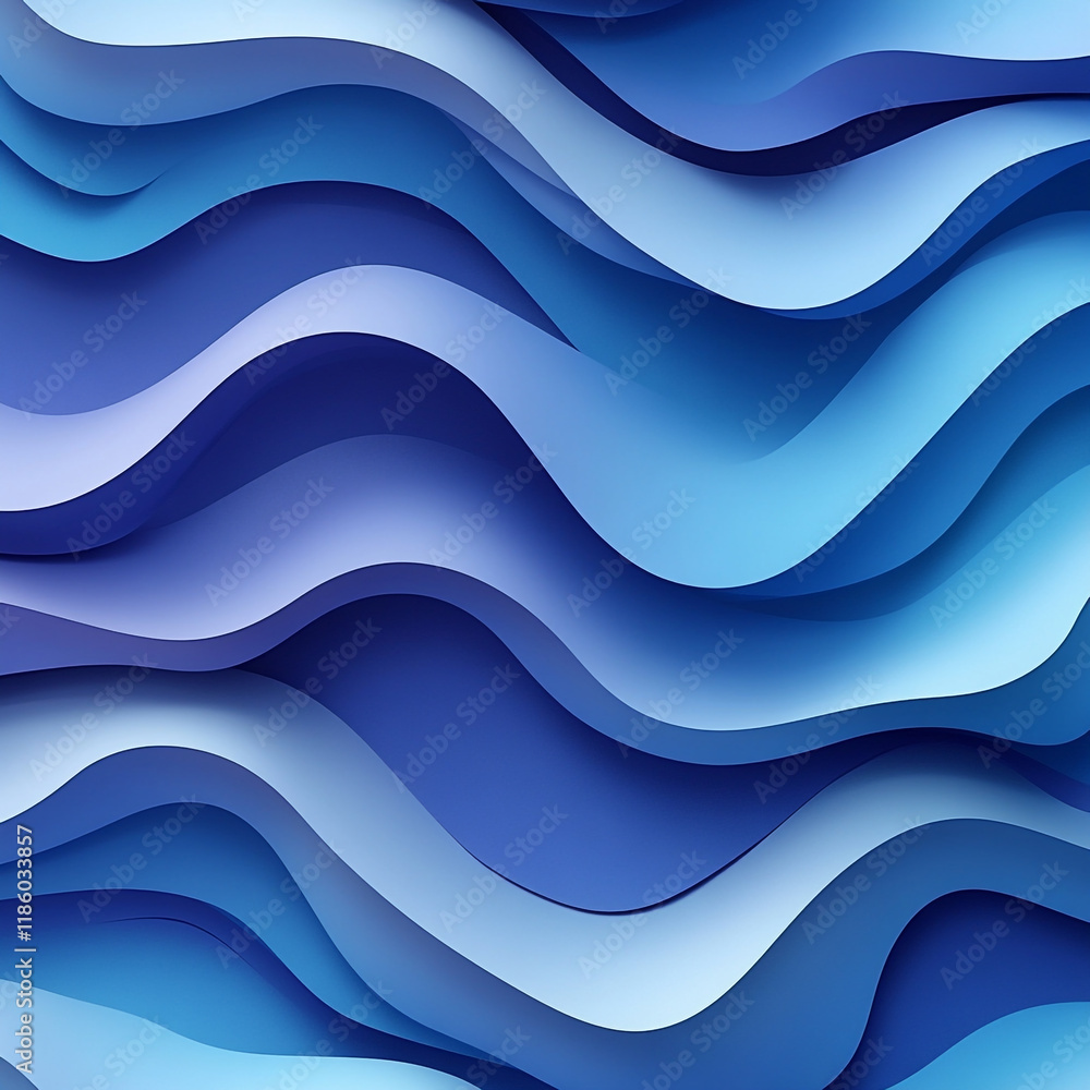Obraz premium Swirling patterns of blue waves create a sense of tranquility and motion in abstract design