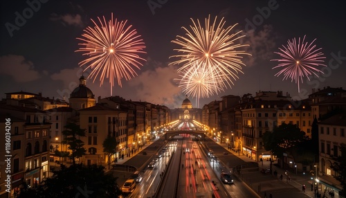 Fireworks Over The Rome City