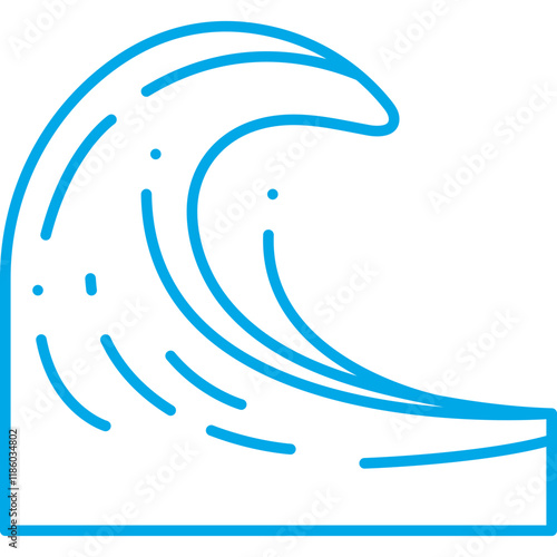 Tsunami icon single vector illustration