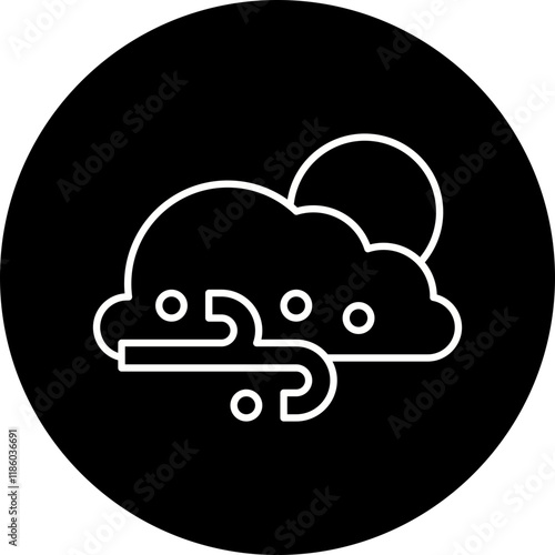 Cloudy Gusts icon single vector illustration