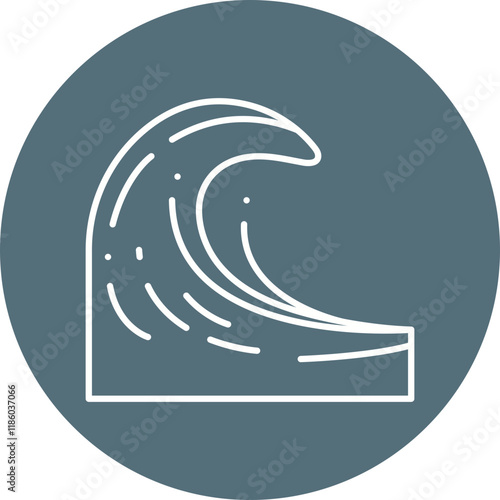 Tsunami icon single vector illustration