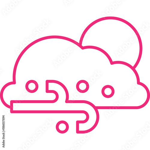 Cloudy Gusts icon single vector illustration