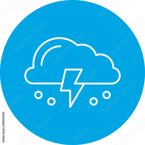 Snow Thunderstorm icon single vector illustration