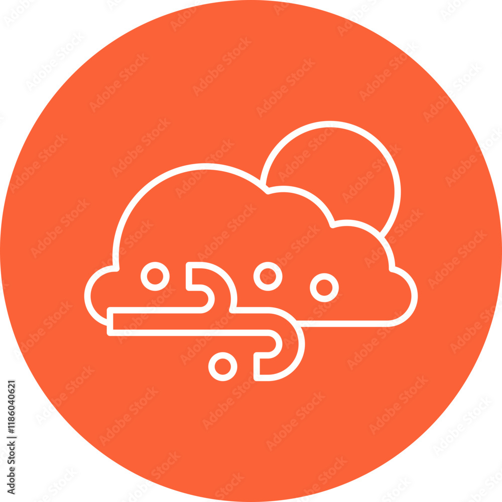 Cloudy Gusts icon single vector illustration
