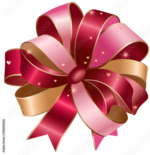 Pretty pink knot ribbon for gift wrapping