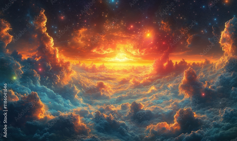 fantastical planet with swirling clouds and colorful landscapes fantastical planet with swirling clouds and colorful landscapes