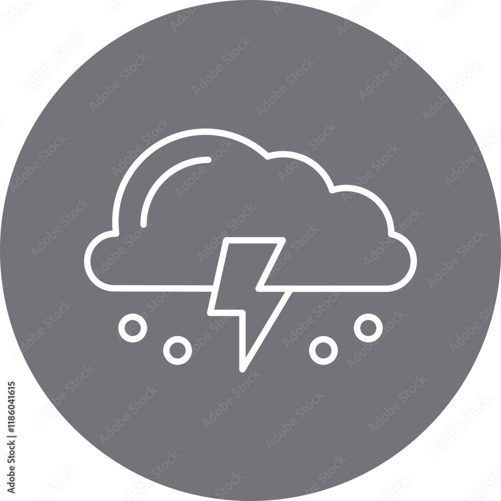 Snow Thunderstorm icon single vector illustration Snow Thunderstorm icon single vector illustration