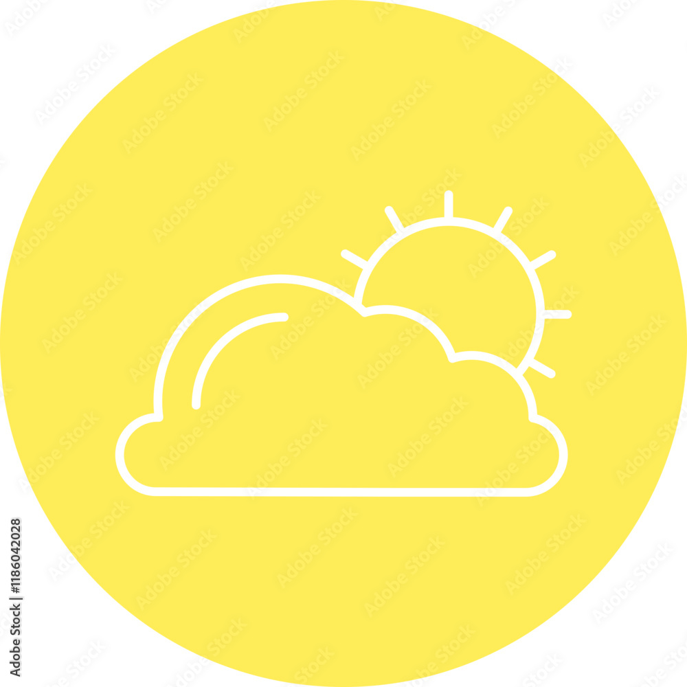Partly Sunny icon single vector illustration Partly Sunny icon single vector illustration